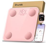 Ovutek Smart Scale for Body Weight, Body Fat Scales BMI Weighing, Accurate 14 Body Composition Monitor Digital Scales with Blutooth Smartphone App, Pink Bathroom Scale Compact Size 180kg