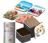 Ovveroche 50 PCS MDF Sublimation Magnet Blanks 3.1x3.1 in Square Personalized Fridge Refrigerator Magnets Blanks 50 Pcs Sublimation Blanks 50 Pcs Soft Magnetic for DIY Kitchen Wall Door Decorative
