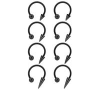 Ovxznts Snake Bite Jewelry Long Spike Lip Piercing Jewelry Surgical Steel Lip Rings Hoop 16g Horseshoe Ring Vertical Labret Piercings for Women Men 12mm Black