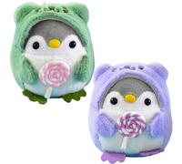 OVYALCJ Penguin Plush Toys, 2-Pack Hanging Ornaments & Soft Stuffed Dolls - Cute Animal Plush for Home, Office Decoration & Kids Gifts (10cm)