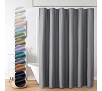OVZME Berry Grey Waffle Shower Curtain, 3D Embossed Textured Grey Fabric Shower Curtain for Bathroom, Water Resistant Washable Hotel Spa Luxury Decorative Bath Curtains, 72x72 Inches