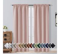 OVZME Blush Pink Blackout Curtains for Girls Bedroom 72 Inch Length 2 Panels Set, Solid Thermal Insulated Energy Saving Window Curtains for Living Room, Dual Rod Pocket Window Drapes, 2x40Wx72L Inches