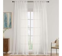 OVZME Ivory Sheer Curtains 108 Inches Long 2 Panels Set, Extra Wide Solid Lightweight & Airy Gauzy Window Treatments with Light Filtering for Patio Sliding Door, 59Wx108L Inches
