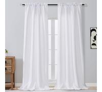 OVZME Pure White Extra Long Curtains 120 Inches Long 2 Panels, Thermal Insulated Light Filtering Dual Rod Pocket Curtains for Patio, Modern Window Treatment Drapes for Living Room, 2x50Wx120L, 10FT
