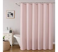 OVZME Zora 84 Inch Shower Curtain Set with 12 Plastic Hooks, Plain Fabric Shower Curtain for Bathroom - Extra Long Shower Curtain, Water Resistance, Machine Washable Soft Cloth, 72WX84L, Blush Pink