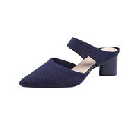ow Heel Dress Shoes for Women Closed Pointed Toe Chunky Block Heel Mules Comfortable Sandals Backless Pump for Business and Daily Wear Ladies Footwear 2'' Footwear Black Heels Size 5 (Blue, 6.5)