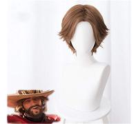 OW Jesse Mccree Cosplay Wig Jesse Brown Short Synthetic Hair Halloween Carnival Costume Cosplay Anime Wigs + Wig Cap