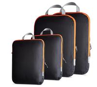 OW-Travel Compression Packing Cubes for Suitcases, Black, 2 Medium, 2 Large