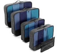 OW-Travel Packing Cubes for Suitcases (5Pcs Black) 2 Medium 2 Large Suitcase Organiser Bags and Zipper Organiser for Travel Accessories. Luggage Organisers Packing Bags for Suitcases and Backpacks