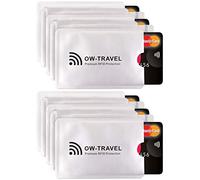 OW-Travel RFID Card Holder Protector Sleeves (10 Pack) Slim RFID Blocking Card Blocker for Contactless Cards. Bank Cards Protectors Security. Shielded Pocket Wallet for Men and Holders for Women