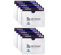 OW-Travel RFID Card Protector Sleeves for Contactless Bank Card Security Against Skimming. Wallet Credit Card Holder RFID Blocking Card. RFID Card Protector Sleeve Silver 10