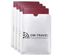 OW-Travel RFID Protector Sleeves for Passports (4 Pack) Slim Shielded Contactless Bank Card Credit Protector Passport Holder RFID Blocking Card Holder and Passport Cover for Men and Women