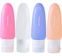 OW-Travel Silicone Travel Bottles for Travel Toiletries (4 Pcs). TSA Compliant Leakproof BPA Free Refillable Squeezable Travel Bottle for Liquids Creams Lotions Travel Shampoo Travel Set