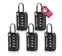 OW-Travel Suitcase Locks 5 Pack Black. 4 Digit TSA Approved Luggage Locks for Suitcases. Suitcase Padlock Case Lock TSA Travel Padlock Gym Lock. Combination Luggage Padlocks for Suitcases Bags Cases