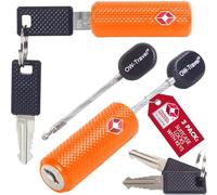 OW-Travel Suitcase Locks with Keys, TSA Approved Luggage Padlocks, Orange 2