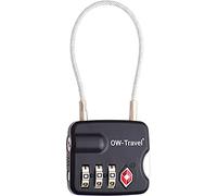 OW-Travel TSA Approved Luggage Locks Suitcase Locks (1 Pack Black) 3 Digit Flexible Cable Suitcase Padlock. Travel Bag Combination Luggage Padlocks for Suitcases. TSA Travel Lock for Bags and Cases