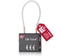 OW-Travel TSA Approved Luggage Locks Suitcase Locks (1 Pack Black) 3 Digit Flexible Cable Suitcase Padlock. Travel Bag Combination Luggage Padlocks for Suitcases. TSA Travel Lock for Bags and Cases