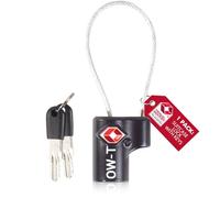 OW-Travel TSA Approved Luggage Locks Suitcase Locks (1 Pack) Cable Padlock with Keys Made from Heavy Duty Zinc Alloy for Suitcase, Zipper, Luggage, Bag, Case, Backpack, Gym Locker, Tool Box (Black)