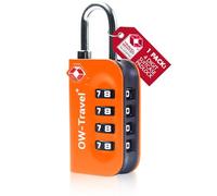 OW-Travel TSA Approved Luggage Locks Suitcase Locks (1 Pack Orange) 4 Digit Security Suitcase Padlock. Travel Bag Combination Luggage Padlocks for Suitcases. TSA Travel Lock for Bags and Cases