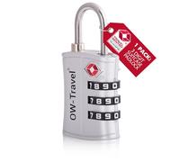 OW-Travel TSA Approved Luggage Locks Suitcase Locks (1 Pack Silver) ABS Plastic 3 Digit Security Suitcase Padlock. Travel Bag Combination Luggage Padlocks for Suitcases. TSA Travel Lock for Bags Cases