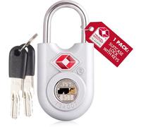 OW-Travel TSA Approved Luggage Locks Suitcase Locks with Keys (1 Pack Silver) Travel Padlock Bag Small Padlock. Luggage Padlocks for Suitcases. Mini TSA Suitcase Padlocks with Keys for Bags and Cases