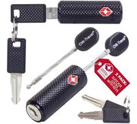 OW-Travel TSA Approved Luggage Locks Suitcase Locks with Keys (2 Pack Black) Flexible Cable Travel Padlock Bag Small Padlock. Luggage Padlocks for Suitcases. Mini Wire TSA Suitcase Padlocks with Keys