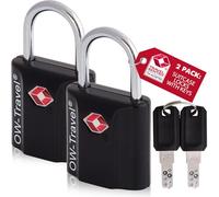 OW-Travel TSA Approved Luggage Locks Suitcase Locks with Keys (2 Pack Black) Travel Padlock Bag Small Padlock. Luggage Padlocks for Suitcases. Mini TSA Suitcase Padlocks with Keys for Bags and Cases