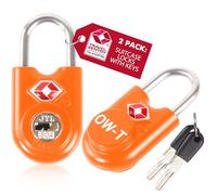 OW-Travel TSA Approved Luggage Locks Suitcase Locks with Keys (2 Pack Orange) Travel Padlock Bag Small Padlock. Luggage Padlocks for Suitcases. Mini TSA Suitcase Padlocks with Keys for Bags and Cases