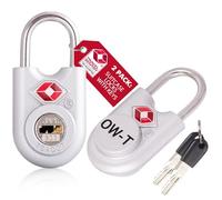 OW-Travel TSA Approved Luggage Locks Suitcase Locks with Keys (2 Pack Silver) Travel Padlock Bag Small Padlock. Luggage Padlocks for Suitcases. Mini TSA Suitcase Padlocks with Keys for Bags and Cases
