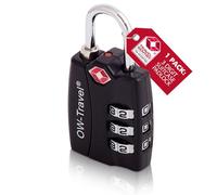 OW-Travel TSA Approved Luggage Locks Suitcase Locks with Open Alert (1 Pack Black) 3 Digit Security Suitcase Padlock. Travel Bag Combination Luggage Padlocks for Suitcases. Bags Case TSA Travel Lock