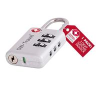 OW-Travel TSA Approved Luggage Locks Suitcase Locks with Open Alert (1 Pack Silver) 3 Digit Security Suitcase Padlock. Travel Bag Combination Luggage Padlocks for Suitcases. Bags Case TSA Travel Lock