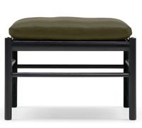 OW149F Colonial Footstool Carl Hansen & Søn black oak - leather Loke 7240 - 5715397137929