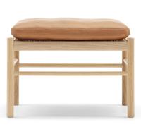OW149F Colonial Footstool Carl Hansen & Søn Soaped Oak - Leather Sif 95 - 5714413610804