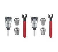 Owaefuqoir 2X Shank Router Bit Colle Collet Extension Chuck Converter Adapter,Convert 1/2,1/4-Inch Shank Bit with ER20 Collet