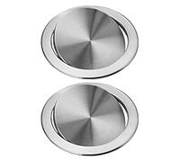 Owaefuqoir 2X Stainless Steel Garbage Flap Lid Trash Bin Cover Flush Built-In Balance Swing Flap Garbage Lid C