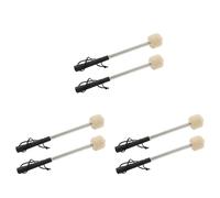 Owaefuqoir 6 Pcs 12.5Inch Steel Drum Mallets,Wool Felt Drum Sticks with Stainless Steel Handle, Anti-Slip Wool Drum Mallets