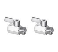 Owaefuqoir Shower Head Shut Off Valve, 304 Stainless Steel Mini Ball Valve NPT Thread(1/2Inch Male x 1/2Inch Female),2 Pack