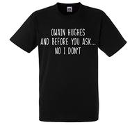 Owain Hughes Gavin and Stacey Nessa Wales Welsh Mens Premium Funny Tshirt top Novelty Gift Present dad Husband boy Black