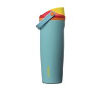 Owala FreeSip Sway Insulated Stainless Steel Water Bottle with Two-Way Spout, Built-In Straw and Bucket Handle, Made for Travel, School,and Sports,890ml,BPA Free,Leak Proof,Summer Sweetness,(Red/Aqua)
