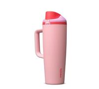Owala FreeSip Tumbler Insulated Stainless Steel Water Bottle with Built-in Straw and Side Handle, for Travel, Work, School, and Sports, 890ml, BPA Free, Leak Proof, Angel Food Cake, (Pink)