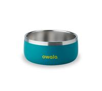 Owala Pet Bowl - Durable Stainless Steel, Food and Water Bowl for Dogs, Cats, and All Pets, Non-Slip Base, 24oz, Teal (Turquoise & Caicos)