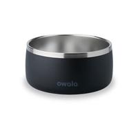Owala Pet Bowl - Durable Stainless Steel, Food and Water Bowl for Dogs, Cats, and All Pets, Non-Slip Base, 48oz, Black (Very, Very Dark)