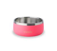 Owala Pet Bowl - Durable Stainless Steel, Food and Water Bowl for Dogs, Cats, and All Pets, Non-Slip Base, 24oz, Pink (Hyper Flamingo)