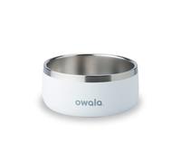 Owala Pet Bowl - Durable Stainless Steel, Food and Water Bowl for Dogs, Cats, and All Pets, Non-Slip Base, 24oz, White (Shy Marshmallow)