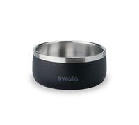 Owala Pet Bowl - Durable Stainless Steel, Food and Water Bowl for Dogs, Cats, and All Pets, Non-Slip Base, 24oz, Black (Very, Very Dark)