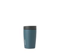 Owala SmoothSip Slider Insulated Stainless Steel Coffee Cup, Reusable Iced Coffee Cup, Hot Coffee Travel Mug, BPA Free, 12 oz, Grey/Blue (High Dip)