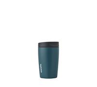 Owala SmoothSip Slider Insulated Stainless Steel Coffee Cup, Reusable Iced Coffee Cup, Hot Coffee Travel Mug, BPA Free, 12 oz, Grey/Blue (High Dip)