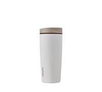 Owala SmoothSip Slider Insulated Stainless Steel Coffee Cup, Reusable Iced Coffee Cup, Hot Coffee Travel Mug, BPA Free, 20 oz, Tan/White (Vanilla Bean)
