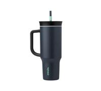 Owala Stainless Steel Triple Layer Insulated Travel Tumbler with Spill-Resistant Lid, Straw, and Carry Handle, 1185ml, Gray (Foggy Tide)