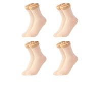 OWAWOWA Thermal Socks For Women,4 Pairs Womens Thermal Socks,Ladies Winter Warm Knitting Wool Socks, Soft Breathable Thermal Socks For Women,Thick Socks For Women,Christmas Socks Skin Color 4Pairs